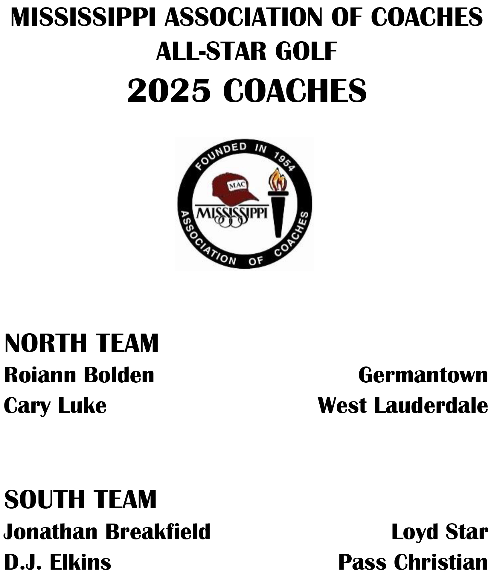 2025 All-Star Golf Coaches
