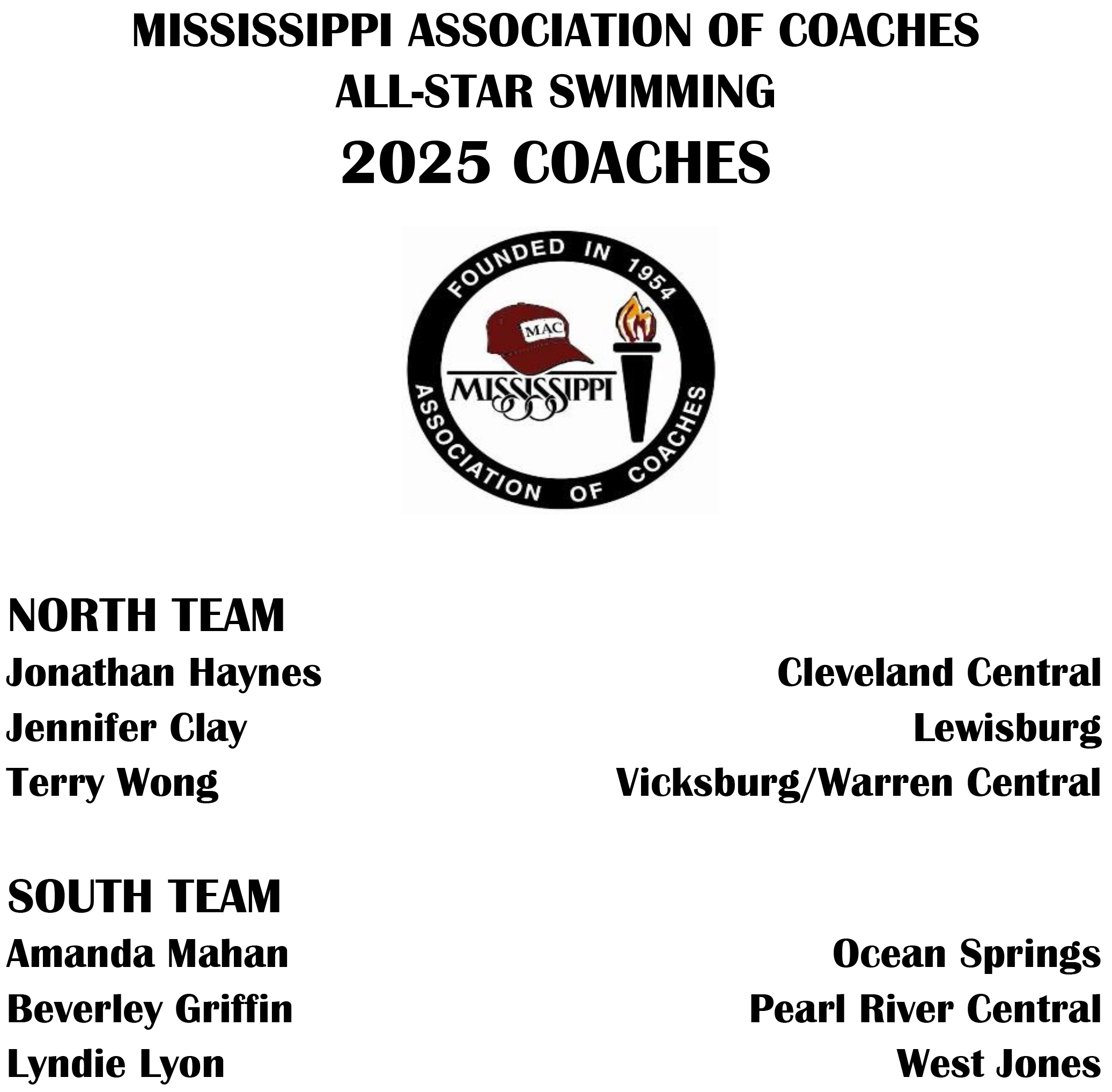 2025 All-Star Swim Coaches