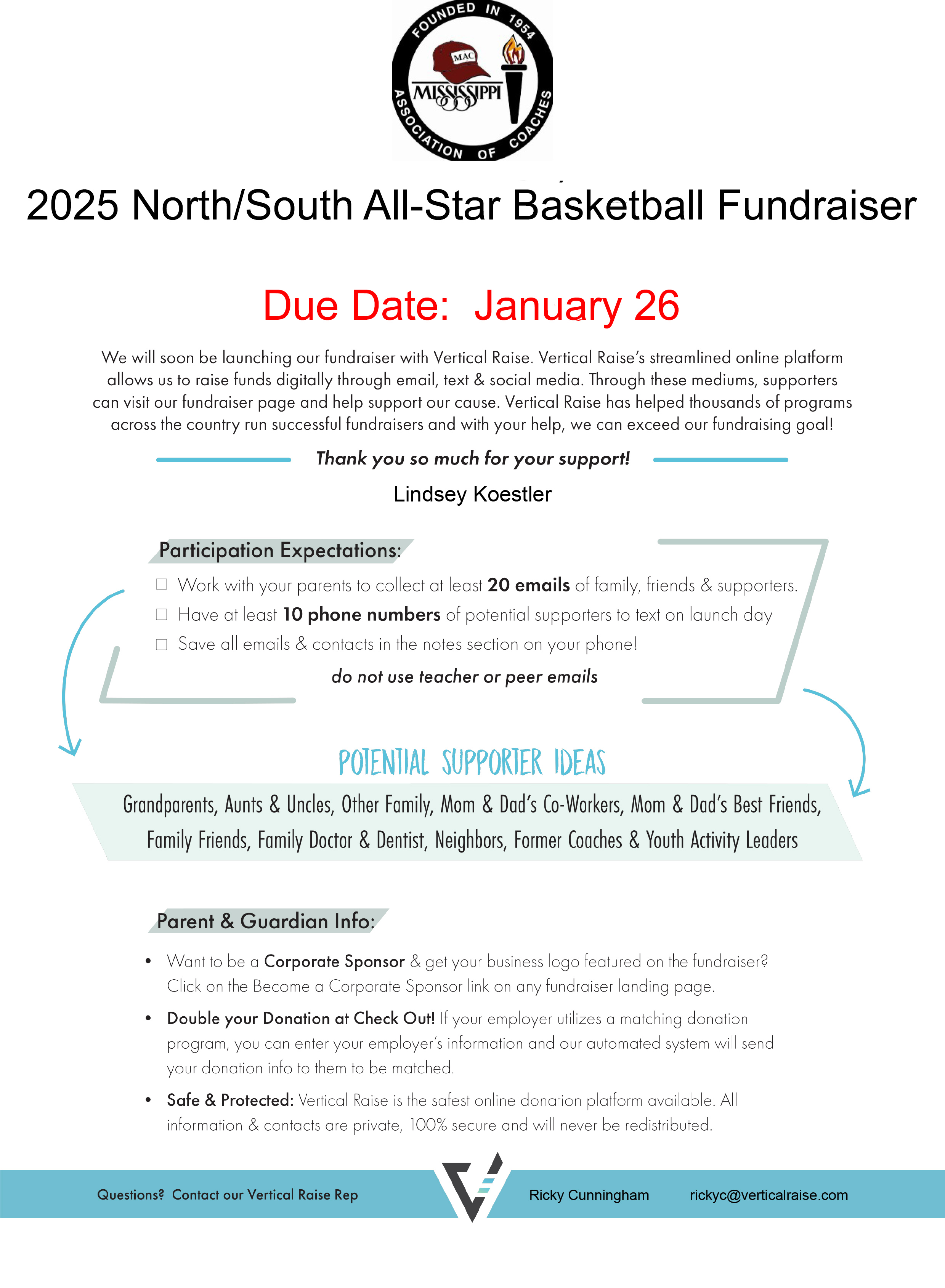 2025 NS Basketball Parent Letter